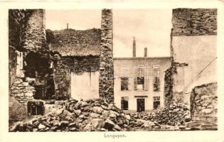 Longuyon, bombarded building, ruins