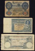 7db külföldi bankjegy az 1910-40-es évekből T:III,IV