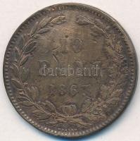 Románia 1867. 10B Cu T:2-,3 ü. Romania 1867. 10 Bani Cu C:VF,F ding