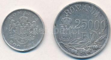 Románia 1942. 200L Ag + 1946. 25.000L T:2
Romania 1942. 200 Lei Ag + 1946. 25.000 Lei C:XF