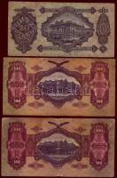 1930. 20P + 100P (2x) "*"-gal + 1945. 500P "N" betűvel (2x) T:III,IV