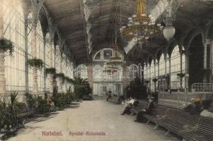 Karlovy Vary, Karlsbad, Sprudel Colonnade, Verlag Hermann Poy / spa hall interior