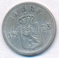 Norvégia 1876. 25ö Ag "II. Oszkár" T:2-,3 ph. Norway 1876. 25 Öre Ag "Oscar II" C:VF,F edge error Krause KM#354