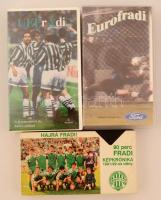 3 db videokazetta a Fradi focicsapatáról (Eurofradi, UEFrAdi, Fradi képkrónika 1991/92), közte két bontatlan / Hungarian football team, VHS tapes