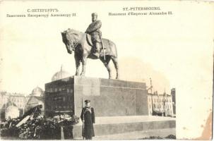 Saint Petersburg, Petrograd; Emperor Alexandre III. statue (fl)