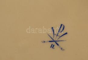 Herendi porcelán aranymintás kis hamuzótálka fogpiszkálótartóval, jelzett, a fogpiszkálótartón lepat...