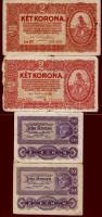 1913. 20K piros "Magyarország" körbélyegzővel T:III/IV + 1917. 2K vízszintes "Deutschösterreich" fny-sal T:IV + 1920. 2K (2x), 20K, 500K T:III,IV + 1923. 10.000K T:IV + Ausztria 1922. 10K T:III,IV