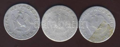 1950. 10f (2x), az egyiken érdekes gyári hiba T:4 R! + 1951. 10f T:3/4