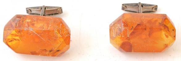 Borostyán mandzsettagomb párban