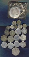 Svéd, holland, román és szlovák ezüstpénzek 1940-es évektől 20db, benne szlovák 20K, többségében 2,2/3-as tartásban + 55,4g tört ezüst