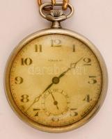 Doxa fém zsebóra, működőképes, jó állapotban, hozzá óralánccal