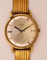 Doxa karóra, hibátlan gyönygyház számlappal, jelzett felhúzókoronával, hozzá fém szíjjal működőképes...