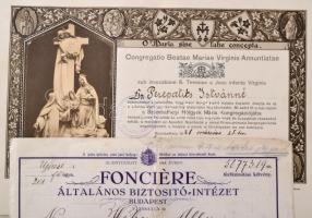 1920-1950 Vegyes régi nyomtatvány- és okmánytétel (kötvények, bizonyítványok, A Magyarság útja töred...