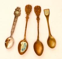 Emlék kanalak, 4 db., Kyffhausen, Görögország, Tátra, cm. h: 13 cm, 11 cm, és 10 cm.