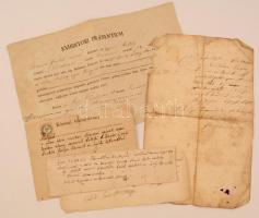 1796-1952 Vegyes nyomtatvány- és okmánytétel igazi régi ritkaságokkal, 5 db / mixed lot of 5 very old documents and printed materials