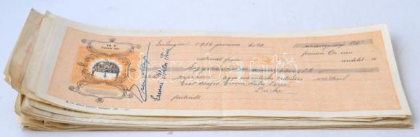 Esztergom 1928-1944. 31db egészen illetve részben kitöltött váltó, bélyegzésekkel, sok váltón illeté...