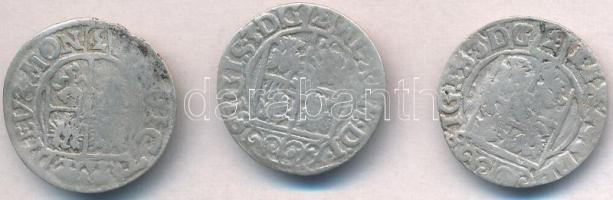 Lengyel Királyság ~1600. 3db-os 3 Poltorak Ag tétel T:3 Poland ~1600. 3pcs of 3 Poltorak Ag coins C:F