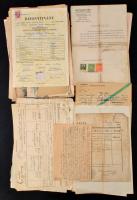 1870-1950 Vegyes nyomtatvány- és okmánytétel (bizonyítványok, Bécs térképek, igazolások) / mixed lot of old documents and printed materials