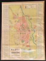 1939 Kassa thj. sz. kir. város térképe, Wiko litográfia és könyvnyomdai műintézet, 64×49 cm