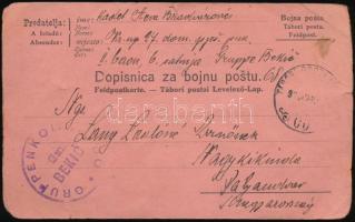 1915 Humoros, kézzel festett tábori postai levelezőlap Bekic Gruppenkommandójából / hand-painted Hun...