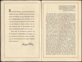 cca 1944 Származással kapcsolatos német okmány magyar állampolgár számára (felmenőket felsoroló köny...