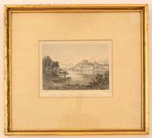 cca 1860 Ludwig Rohbock (1820-1883):Pozsony nyugati oldala / Pressburg Abendseite, acélmetszet, papí...