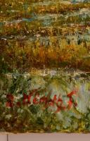 Zalai Németh József (1905-?): Mocsaras táj. Olaj, vászon, foltos, 34×54 cm