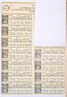 Tamási 1897. "A Tamási Takarékpénztár" részvénye 100K-ról szárazpecséttel, felülbélyegzéss...