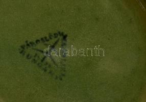 Városlődi majolika kerámia fűszertartó készlet, 4 db, só, bors, és paprika szórók, tányéraljjal, alj...