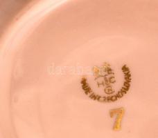 Csehszlovák mokkás csésze és csészealj, matricás, hibátlan, jelzett