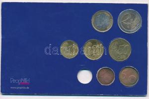 Belgium 1999-2002. 2c-2E (7xklf) forgalmi szett kartonlapon T:2 Belgium 1999-2002. 2 Cents - 2 Euro (7xdiff) coin set on cardboard C:XF