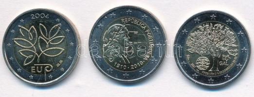 Vegyes 3db-os Euro forgalmi emlékkiadás tétel, benne Finnország 2004. 2E + Portugália 2007. 2E + 201...