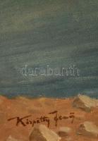 Kárpátty jelzéssel: Sziklás part. Olaj, vászon, 62×84 cm