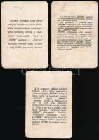 cca 1910 Hutter szarvas jegyű szappanja. 3 db litho reklám gyűjtőkártya (november, december, június)...