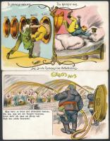3 db RÉGI humoros német motívumlap; Hofbrau sör reklám / 3 pre-1945 humorous German motive postcard; Hofbrau bier advertisement, Ottmar Zieher litho