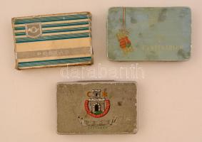 Centenárium, Pest és Postás szivarkás doboz, 3 db, 11x7x1 cm