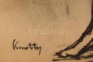 Kmetty jelzéssel: Férfi akt. Szén, papír, üvegezett keretben, 60×40 cm