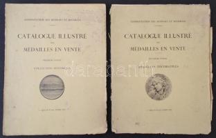 Catalogue Illustré des Médailles en Vente I.-II. - Collection Historique, Medailles décoratives, Paris. Két kötetes, képes érme katalógus. cca 1930