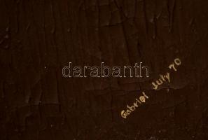 Gábriel jelzéssel: Kompozíció. Olaj, vászon, apró benyomódássál, 78×62 cm