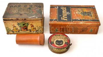 4 db fém és bakelit doboz, (Franck, Fratelli Deisinger, Black Cat, Automenth)