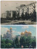 37 db MODERN külföldi városképes lap, szovjet lapok és Magyarországra küldött portós lapok / 37 mode...