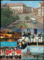 90 db MODERN Nyugat-Németországi (NSZK), román, bolgár és jugoszláv városképes lap, több díjjegyes / 90 modern West German, Romanian, Bulgarian and Yugoslavian town-view postcards