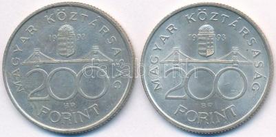 1993. 200Ft Ag "MNB" (2x) T:2