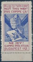 1925 Gamma filatélia: Ne így! 3 nyelvű levélzáró