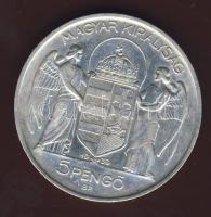1939. 5P Ag "Horthy balra" T:2+