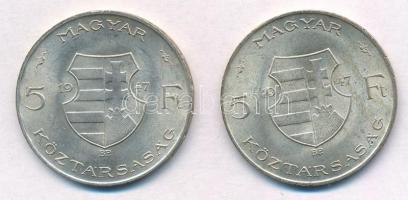 1947. 5Ft Ag "Kossuth" (2x) T:2 Adamo F8.1