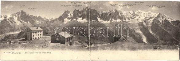 Chamonix, Mont-Blanc, Panorama pris de Plan-Praz, panoramacard (fl)