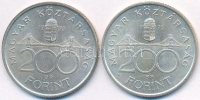 1993. 200Ft Ag "MNB" (2x) T:2 Adamo F13