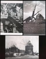 cca 1940 Szélmalmokról készült 5 db mai nagyítás, 10x15 cm
