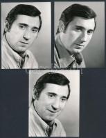 cca 1976 Szilágyi Tibor színészről készült fotósorozat, 7 db vintage fotó, 12x9 cm